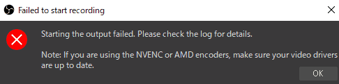 Obs Studio 録画開始に失敗しました エラー対処法 コウシキ