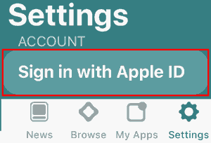 Altstore-Settings Sign in with Apple ID