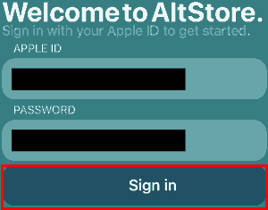 Altstore-Welcome-to-AltStore-Sign in