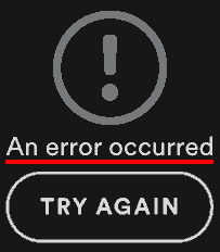 An error occurred