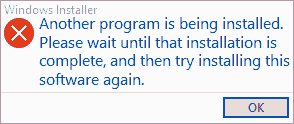 Another program is being installed. Please wait until the installation is complete.and then try installing this software again.