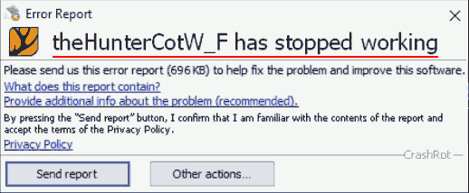 TheHunter CotW_F has stopped working