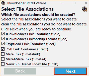 Select File Associations. そのままでNextします。