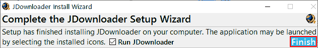 Complete the JDownloader Setup Wizard. 