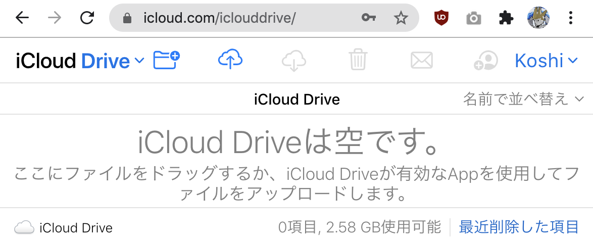 icloud.com icloud drive is empty.