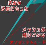 The surface of the object has become transparent, the mesh is transparent