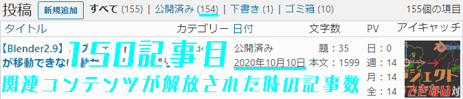 Related Content Release Conditions When Articles. 1 month 300~PV per day. Aim for at least 150 articles