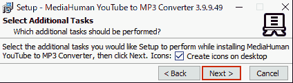 Select Additional Tasks. Next>