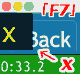 「F7」:「x」表示