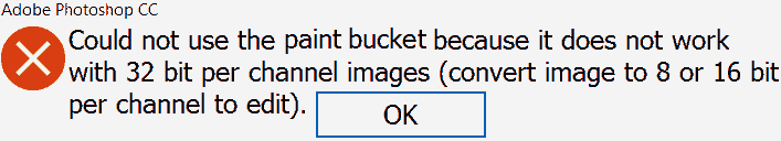 could not use the Paint Backet Tool
