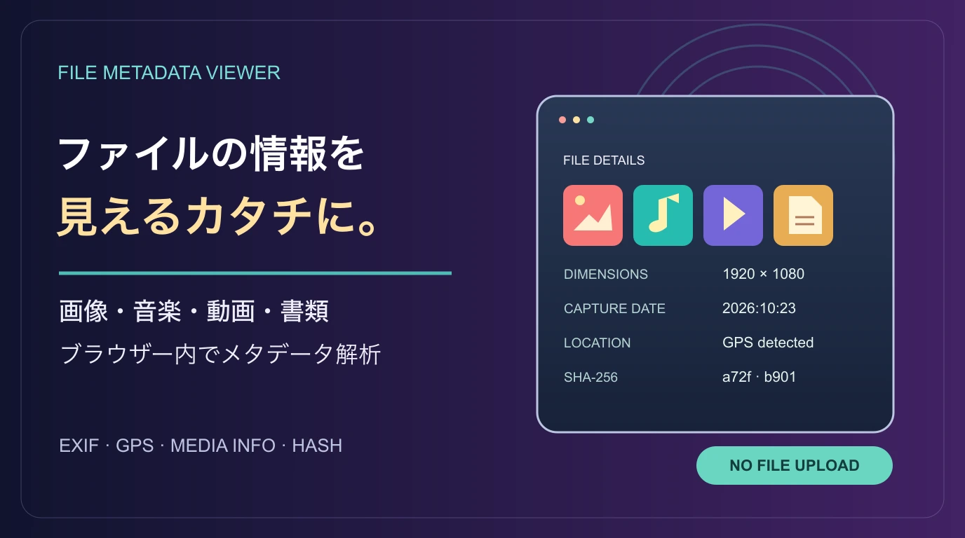 File metadata viewer – images, audio, video and document properties